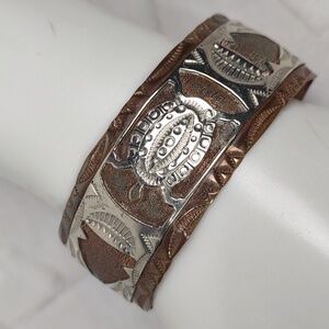 Vintage Native American Copper/Silver Cuff Bracelet